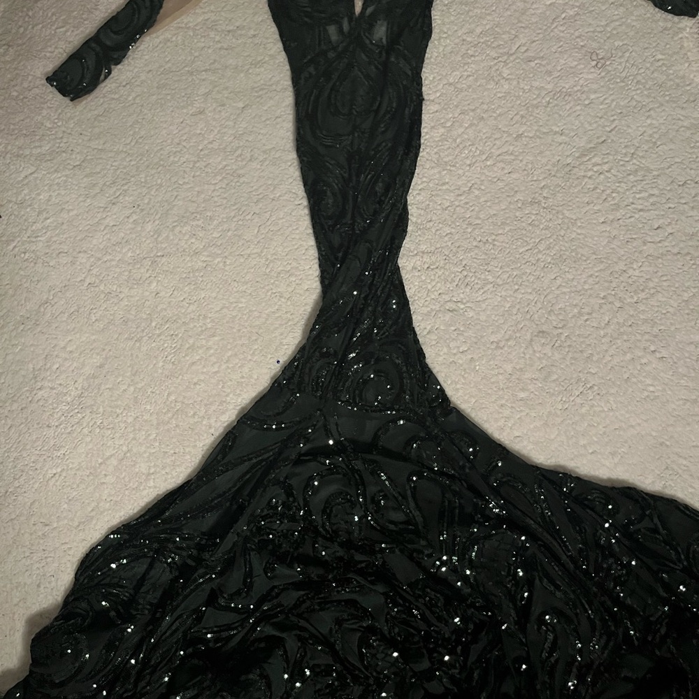 Custom Elegant Hunter Green Evening Gown